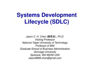 Systems Development Lifecycle (SDLC)