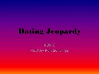 dating jeopardy