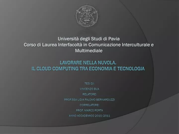 lavorare nella nuvola il cloud computing tra economia e tecnologia