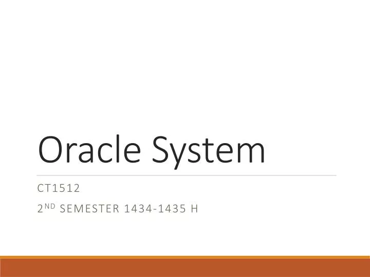 oracle system