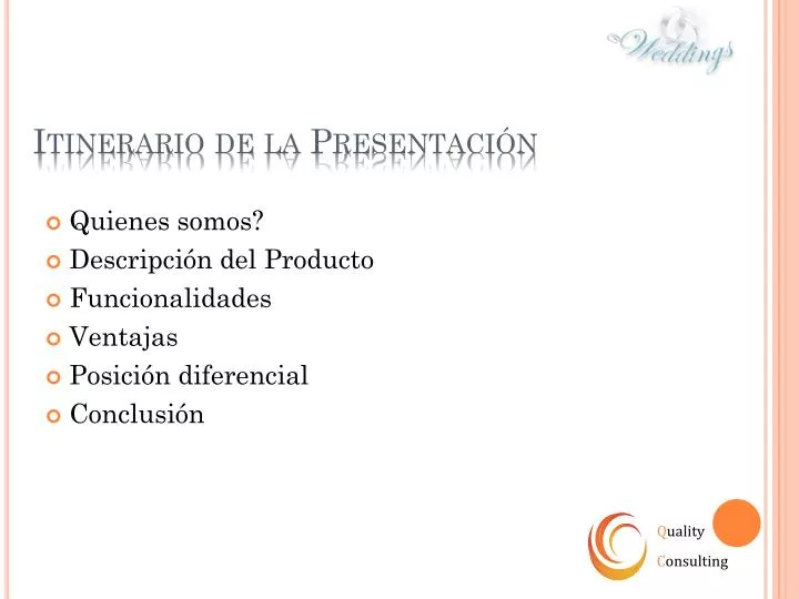 itinerario de la presentaci n