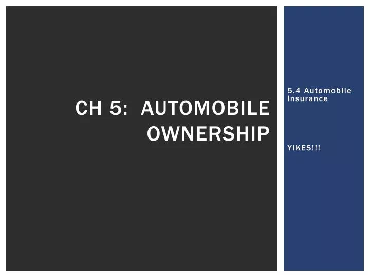 ch 5 automobile ownership