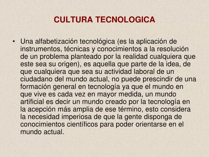 cultura tecnologica