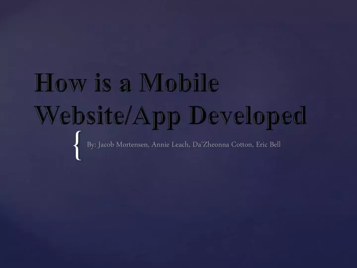 how is a mobile website app developed