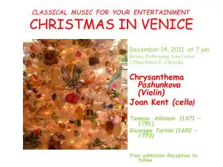 CLASSICAL MUSIC FOR YOUR ENTERTAINMENT CHRISTMAS IN VENICE