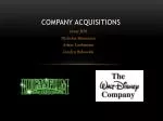 Company Acquisitions