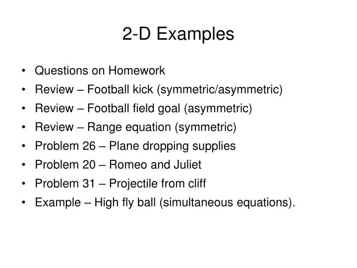 2 d examples