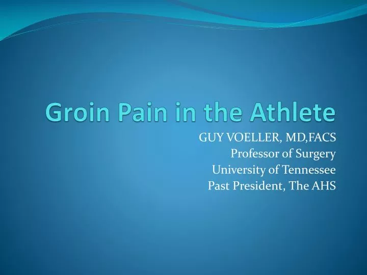 groin pain in the athlete