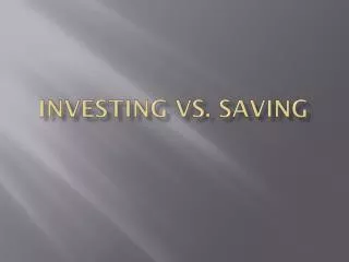 investing vs saving