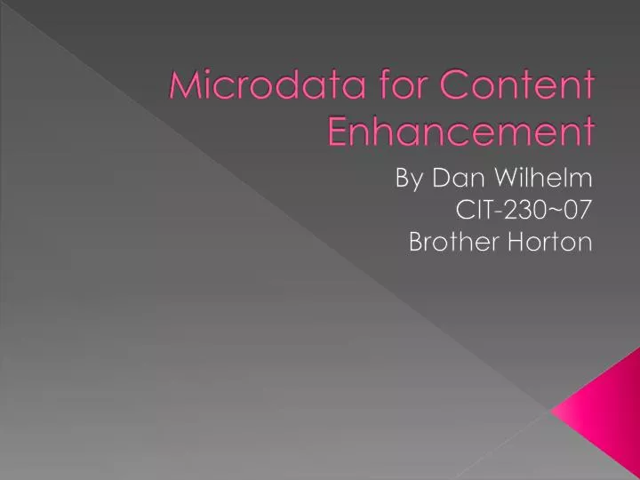 microdata for content enhancement
