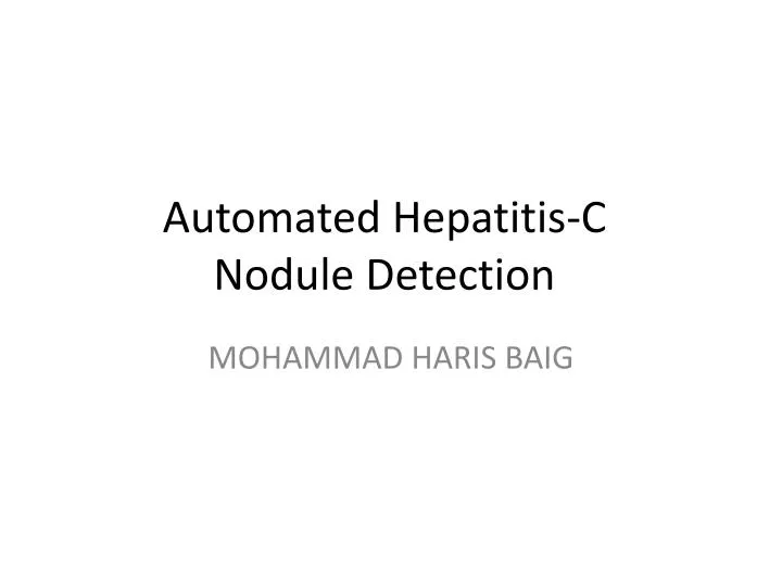 automated hepatitis c nodule detection