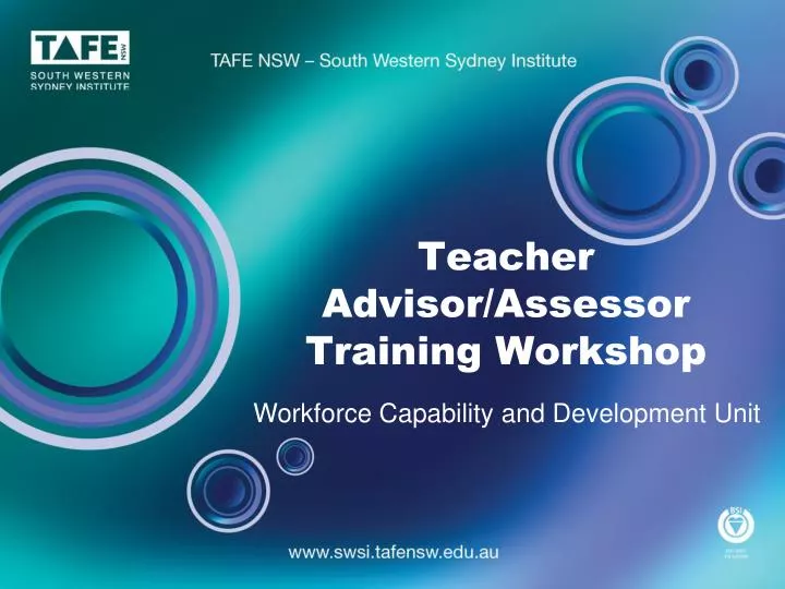 teacher advisor assessor training workshop