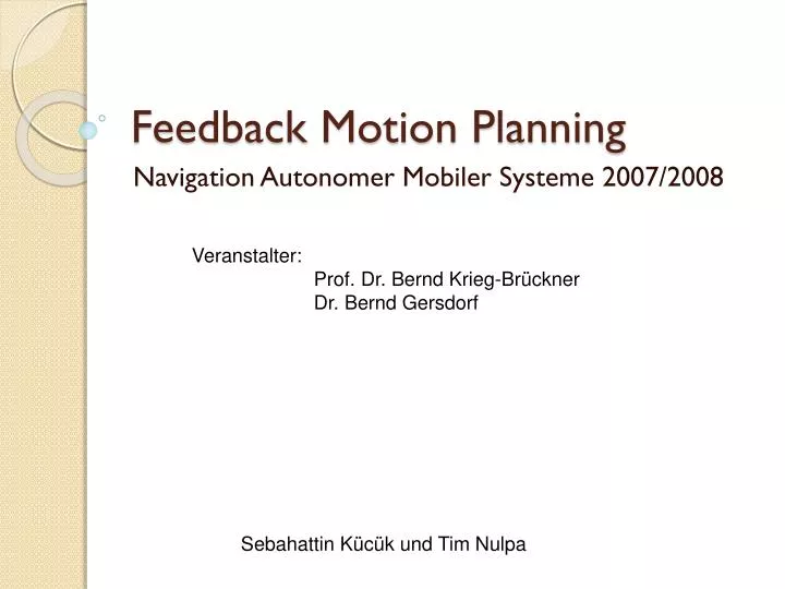feedback motion planning