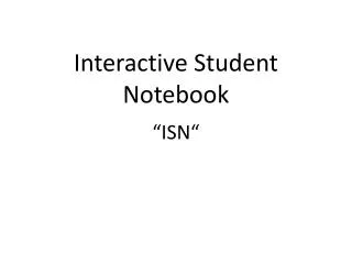 Interactive Student Notebook