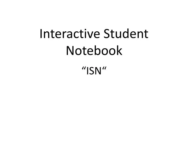 interactive student notebook