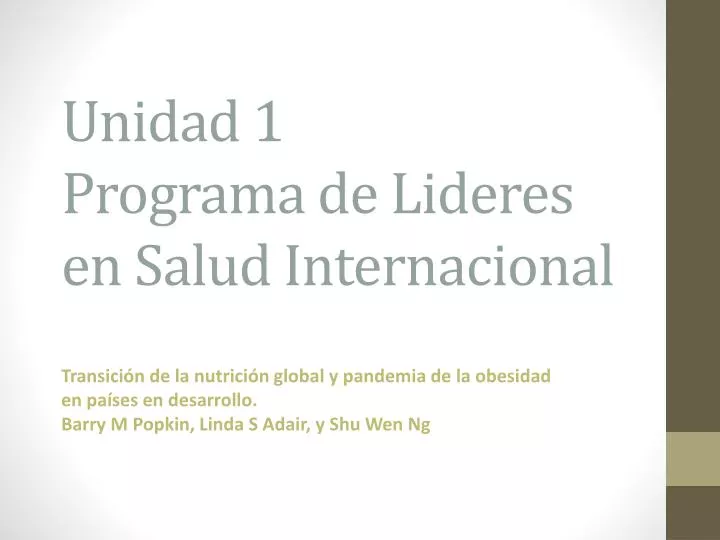 unidad 1 programa de lideres en salud internacional
