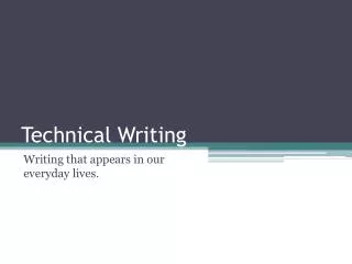 Technical Writing