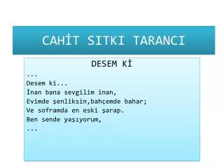 cah t sitki taranci