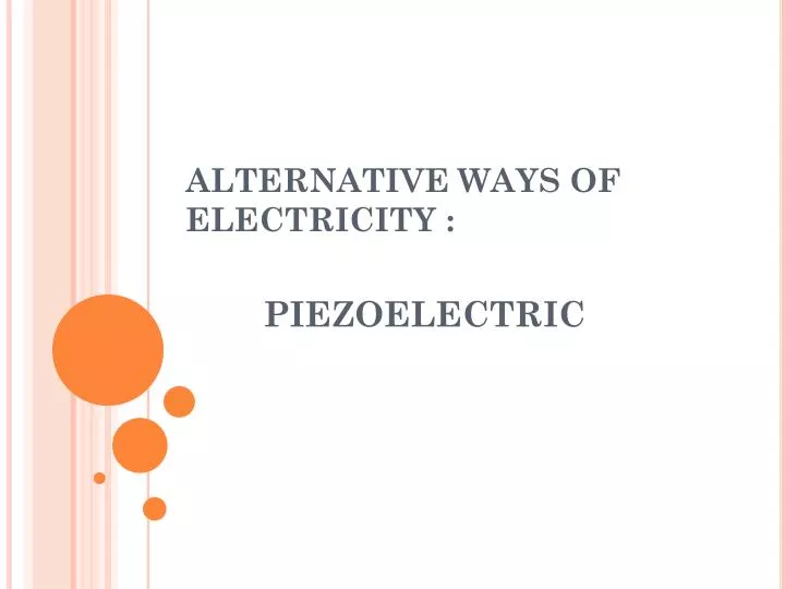 alternative ways of electricity
