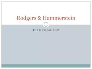 Rodgers &amp; Hammerstein