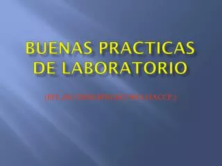 buenas practicas de laboratorio