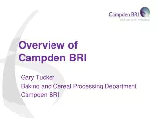 Overview of Campden BRI