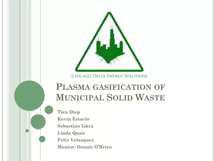 plasma gasification of municipal solid waste