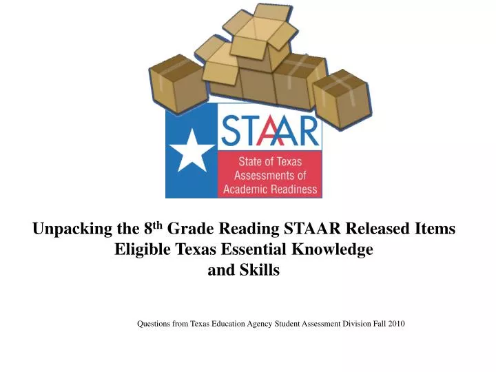 unpacking the 8 th grade reading staar released items eligible texas essential knowledge and skills