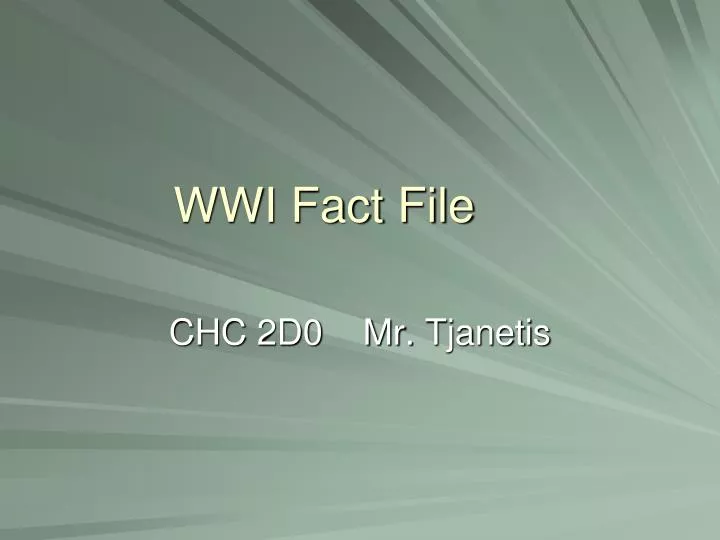 wwi fact file