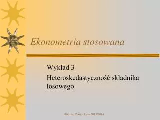 ekonometria stosowana