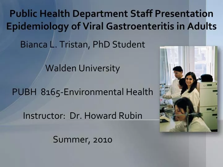 public health department staff presentation epidemiology of viral gastroenteritis in adults