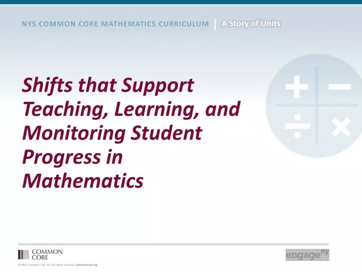 shifts that support teaching learning and monitoring student progress in mathematics