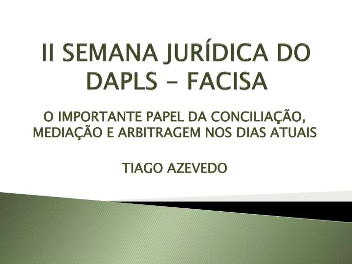 ii semana jur dica do dapls facisa