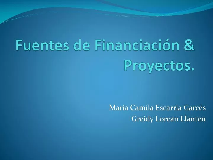 fuentes de financiaci n proyectos