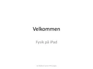 velkommen