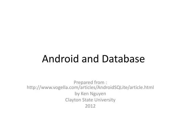 android and database