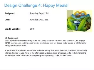 Design Challenge 4: Happy Meals!