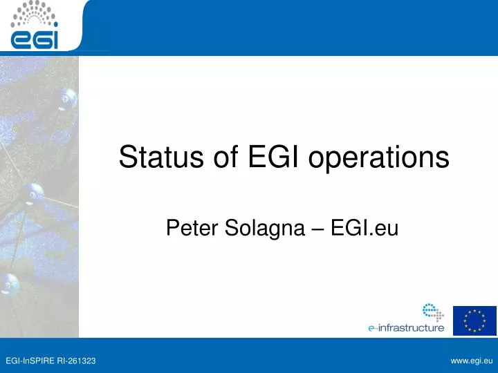 status of egi operations