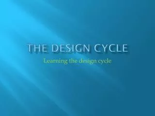 the design cycle