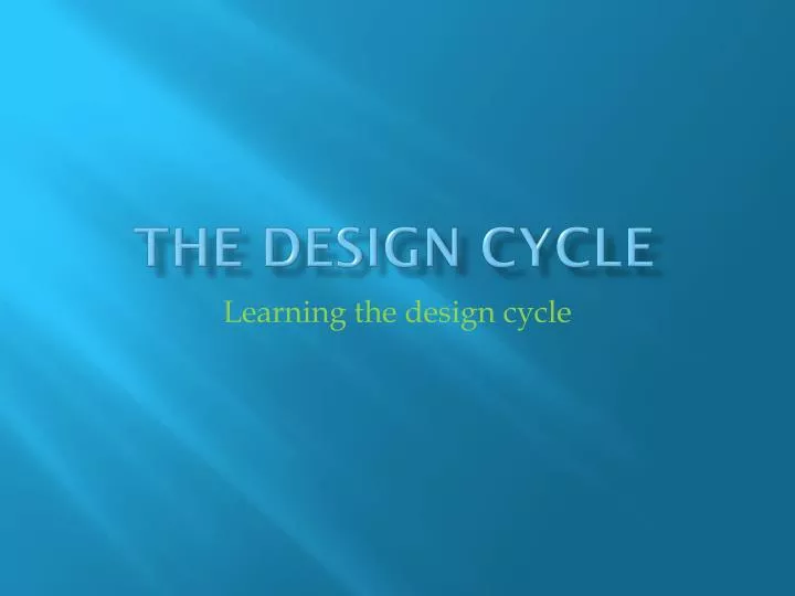 the design cycle