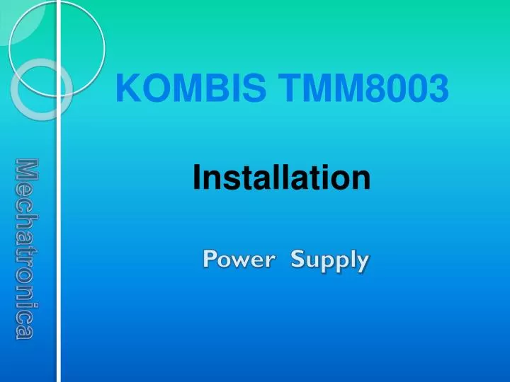 kombis tmm8003 installation power supply