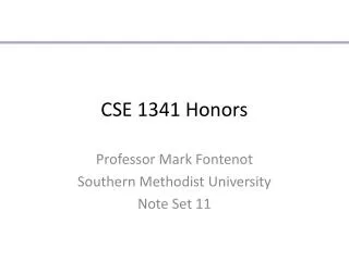 CSE 1341 Honors