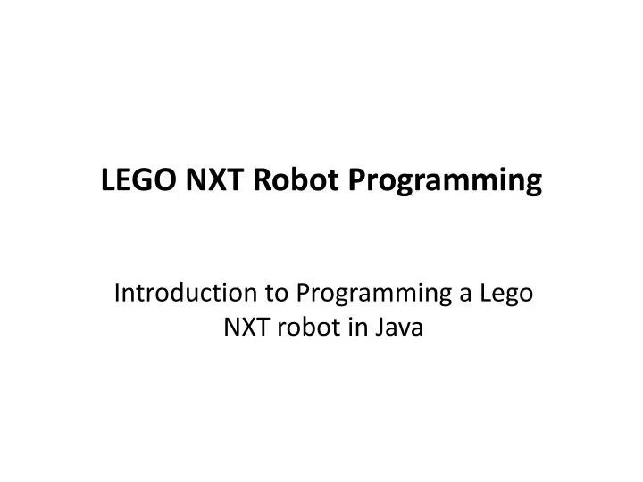 lego nxt robot programming