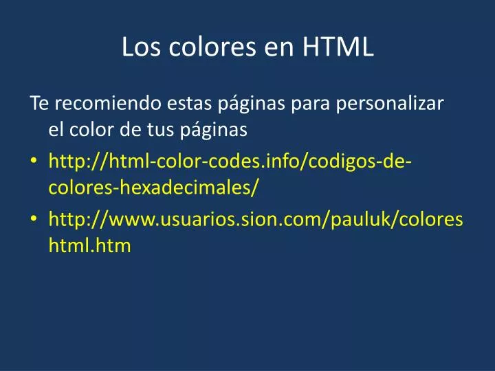 los colores en html