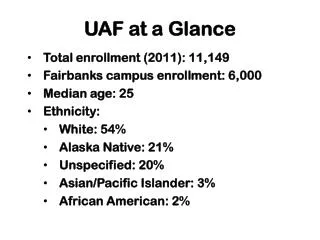 UAF at a Glance