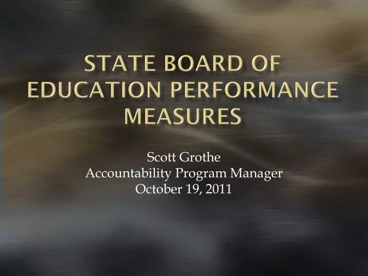 state board of education performance measures