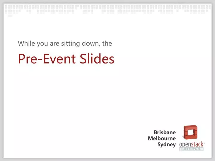 pre event slides