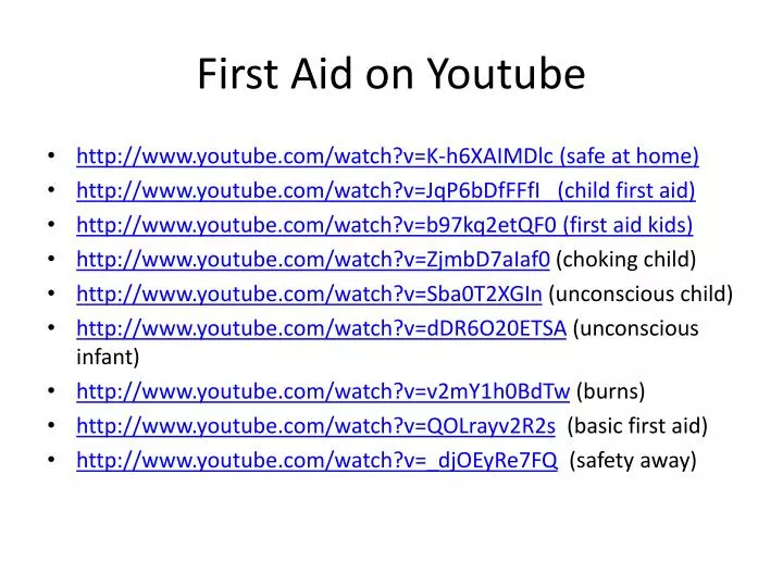 first aid on youtube
