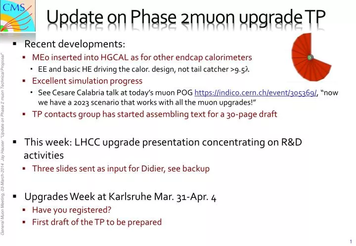 update on phase 2muon upgrade tp
