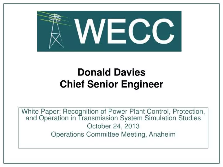 donald davies chief senior engineer